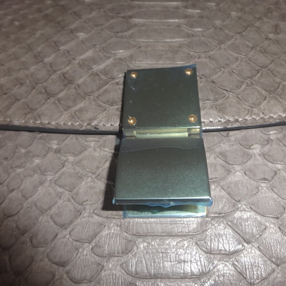 Cline Classic Box Medium Gray Python Skin Leather - image 4